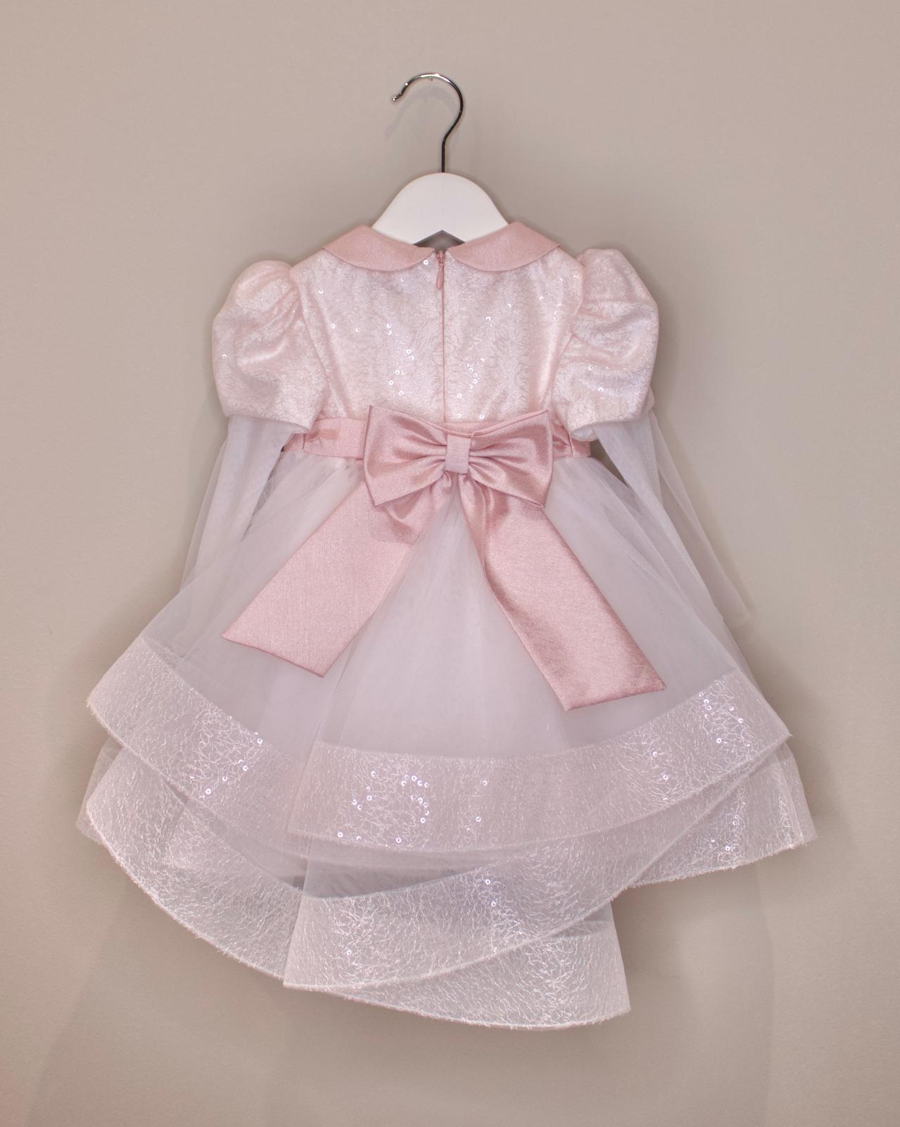 Vestitino Cerimonia Rosa con Fiocco sul Retro - Minù