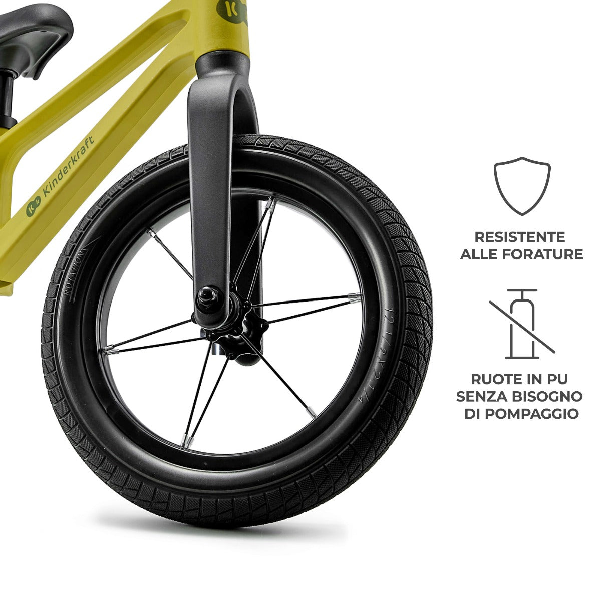 Bicicletta Senza Pedali Ultraleggera ETER Lime - Kinderkraft