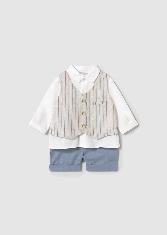 Completo pantalone corto con gilet - majoral