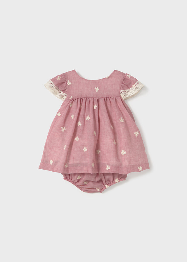 Vestito rosa con farfalle ricamate - majoral
