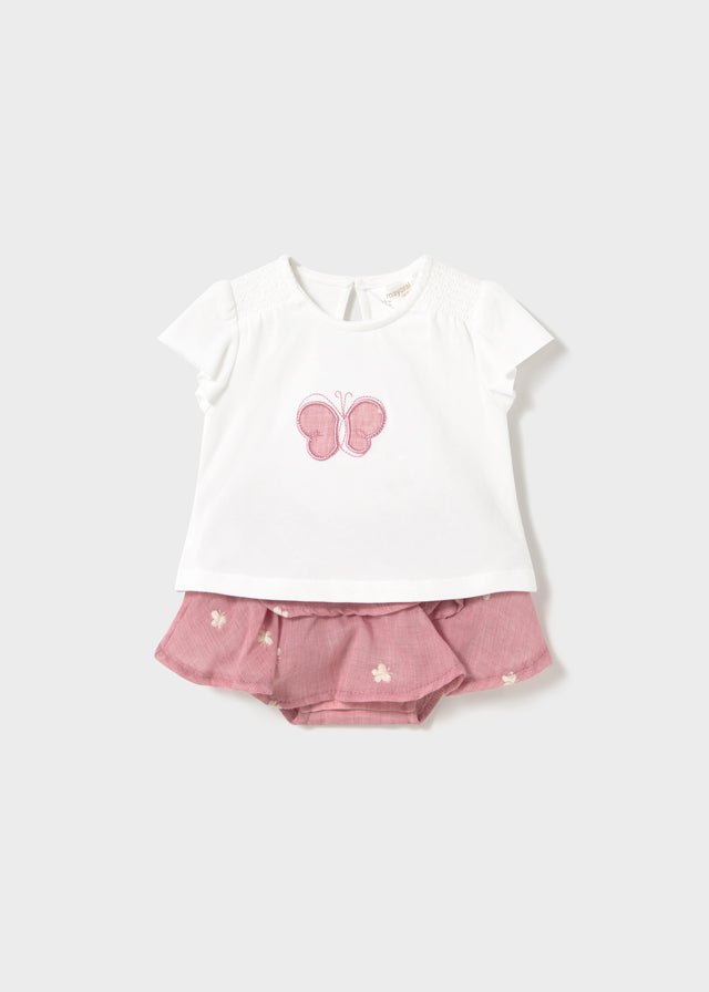 Gonna con magliettina tema farfalle - majoral