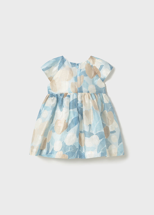 Vestito elegante azzurro tortora e panna - majoral