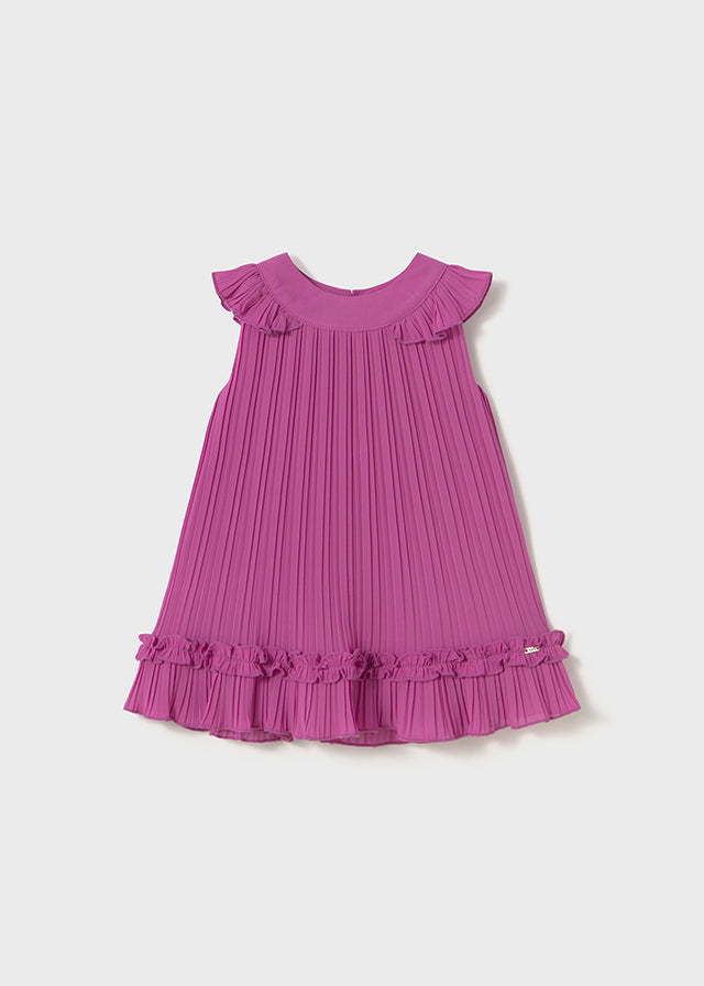 Vestito plissettato elegante fucsia - majoral