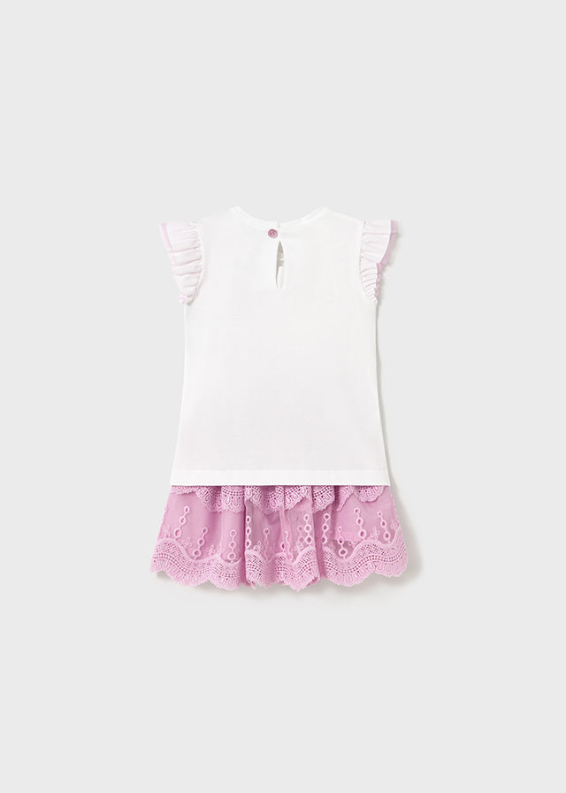 Completo gonna e maglietta rosa - majoral