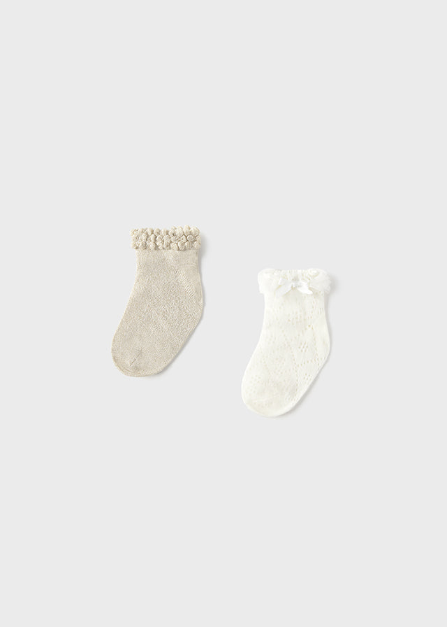 2 paia calze eleganti champagne estive - majoral