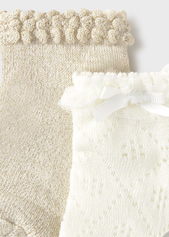 2 paia calze eleganti champagne estive - majoral