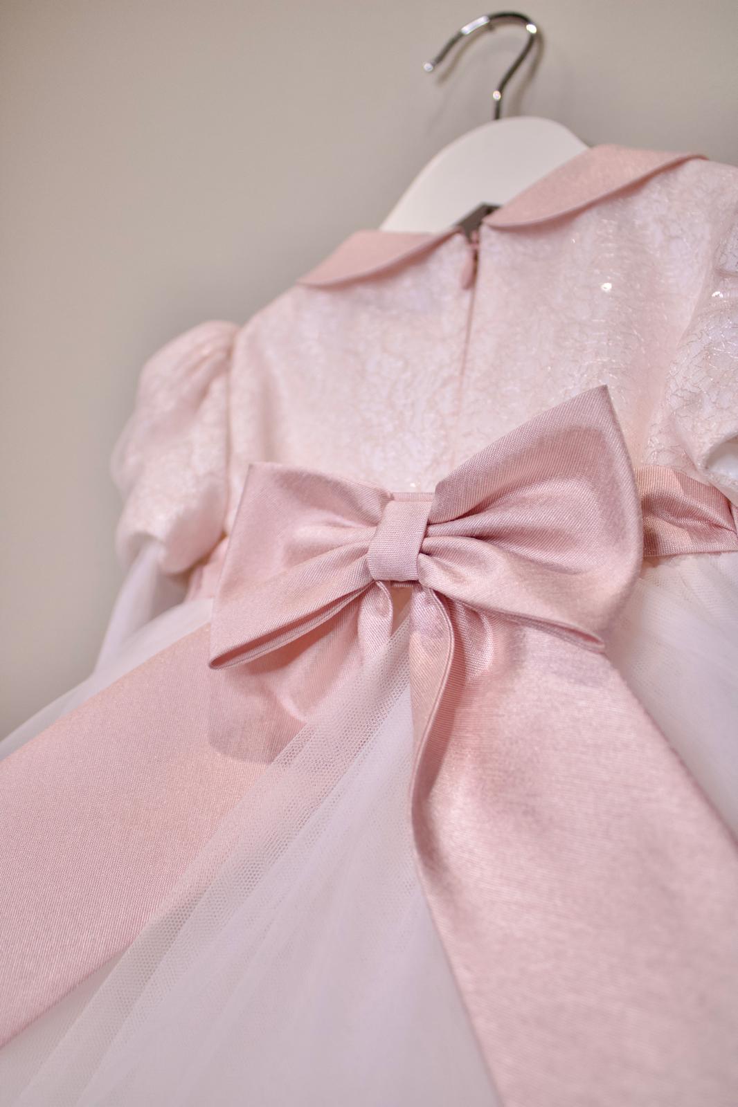 Vestitino Cerimonia Rosa con Fiocco sul Retro - Minù