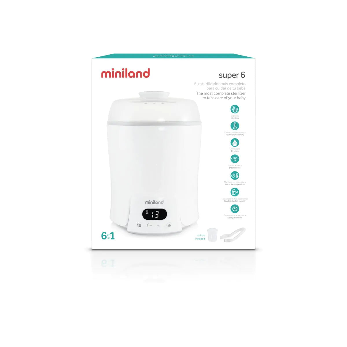 Scaldabiberon, sterilizzatore e vaporizzatore , 6 in 1 - Miniland