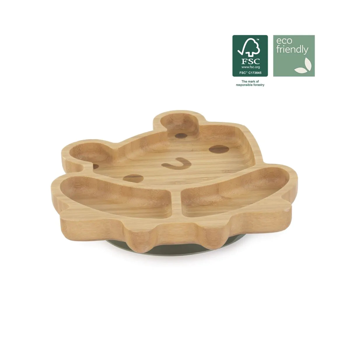 Piatto per bambini wooden plate frog - Miniland