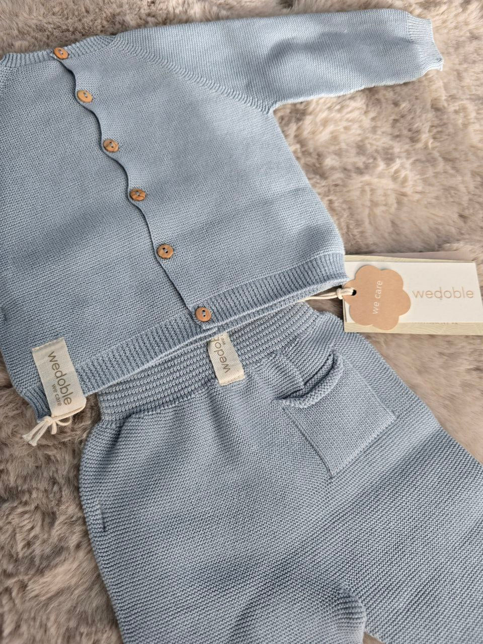 Coordinato nascita estivo Wedoble Azzurro 3 pezzi - 62 cm