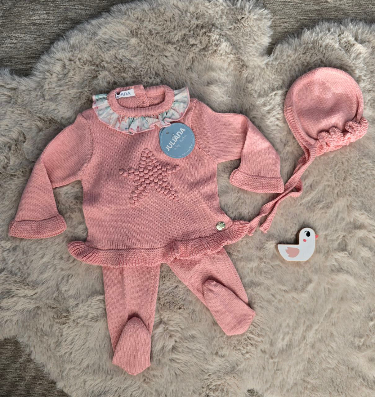 Coordinato nascita estivo Juliana rosa con stella 3 mesi
