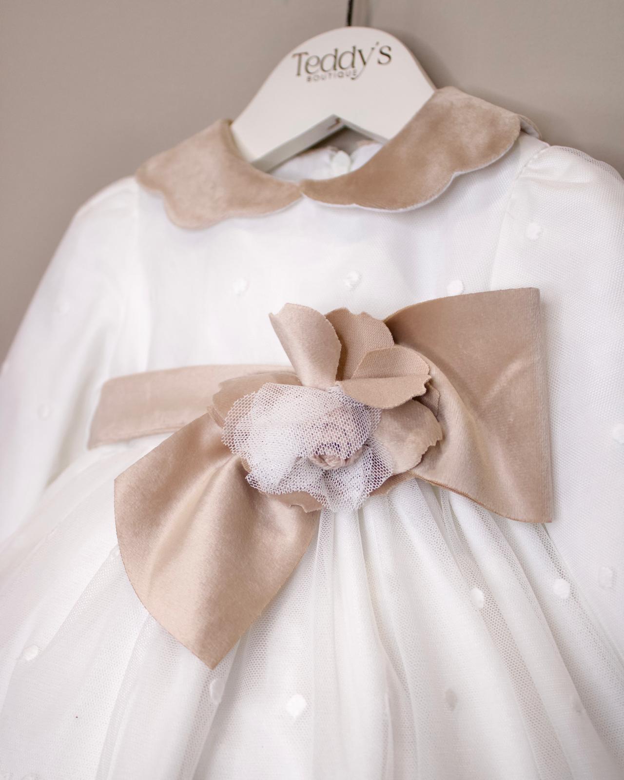 Vestitino Cerimonia Bianco e Beige - Marlù