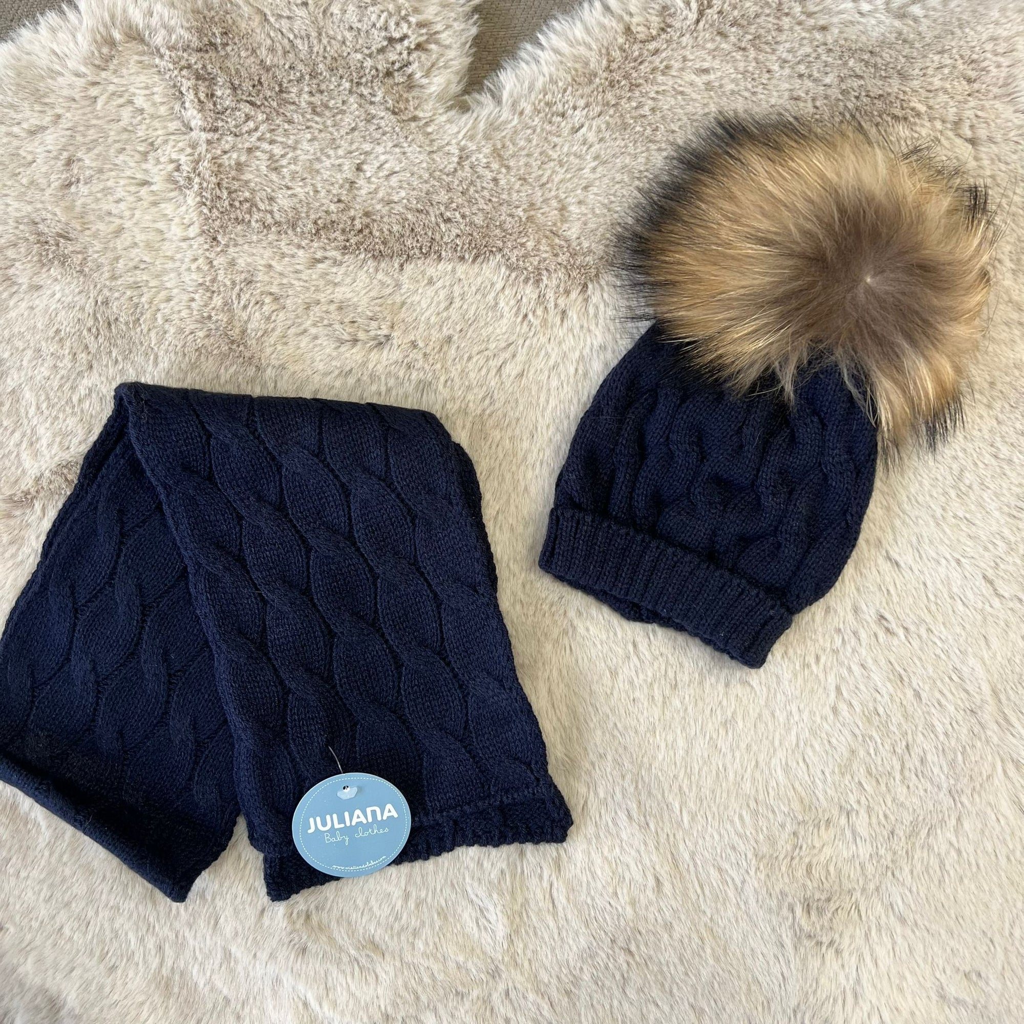 Cappellino e sciarpa in varie colorazioni blu - Juliana