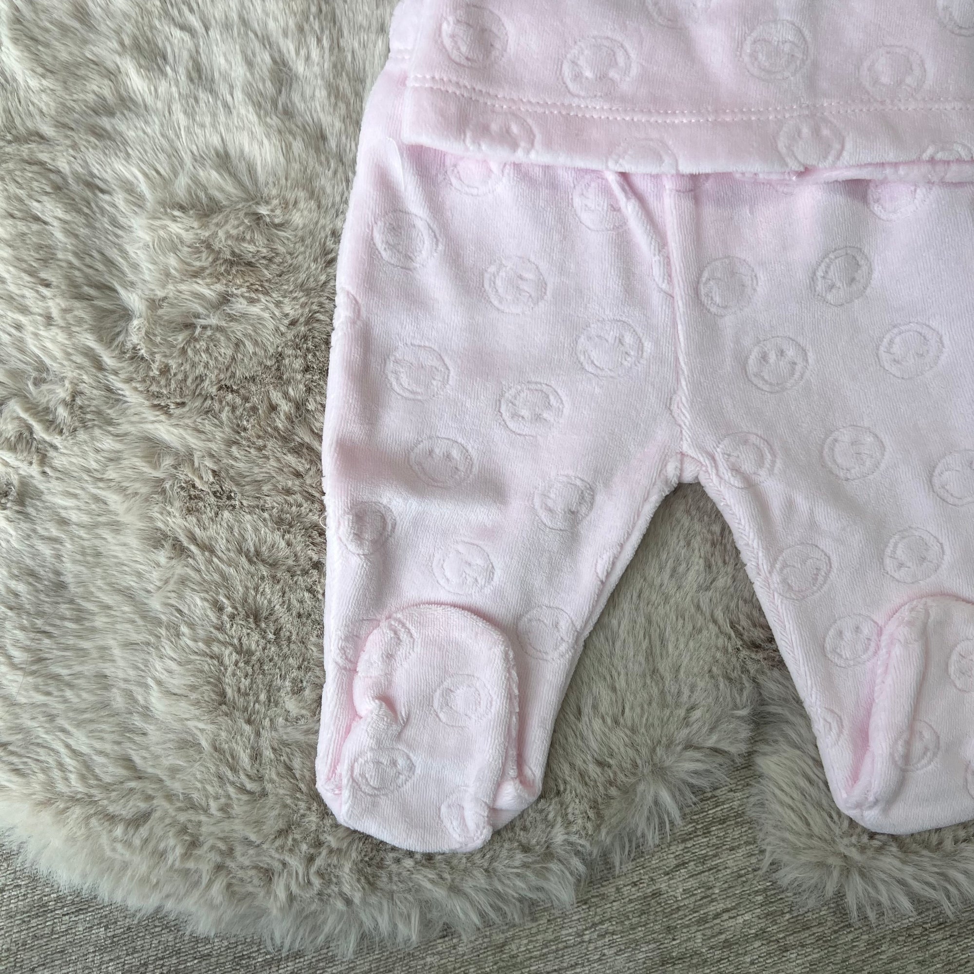 Tutina in ciniglia rosa con paperella bimba fino alla 3 mesi - Lalalù