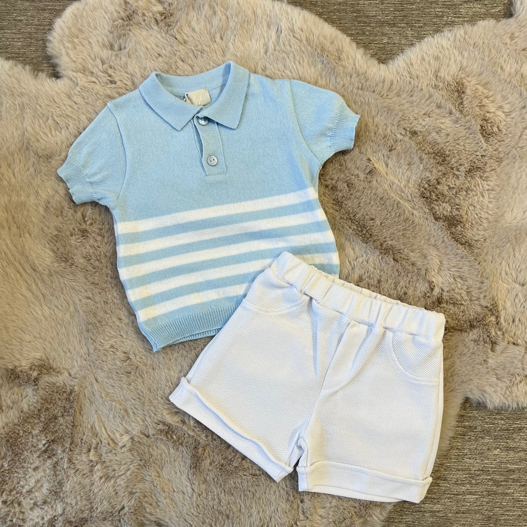 Coordinato 2 pezzi estivo bambino Lalalù polo e pantaloncino - dalla 6 alla 24 Mesi