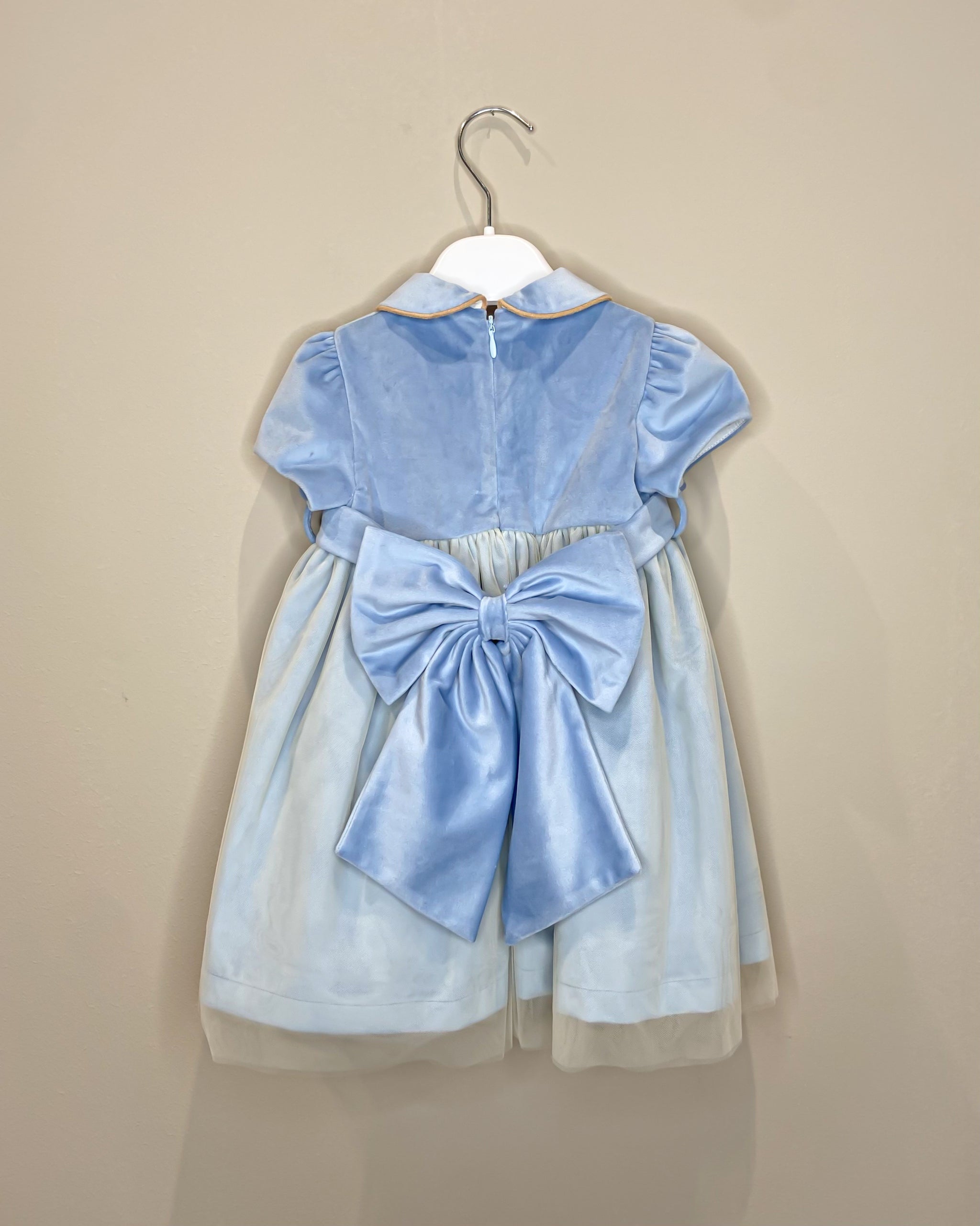Vestitino Cerimonia Azzurro con Maxi Fiocco - La Sartoria dei Piccoli