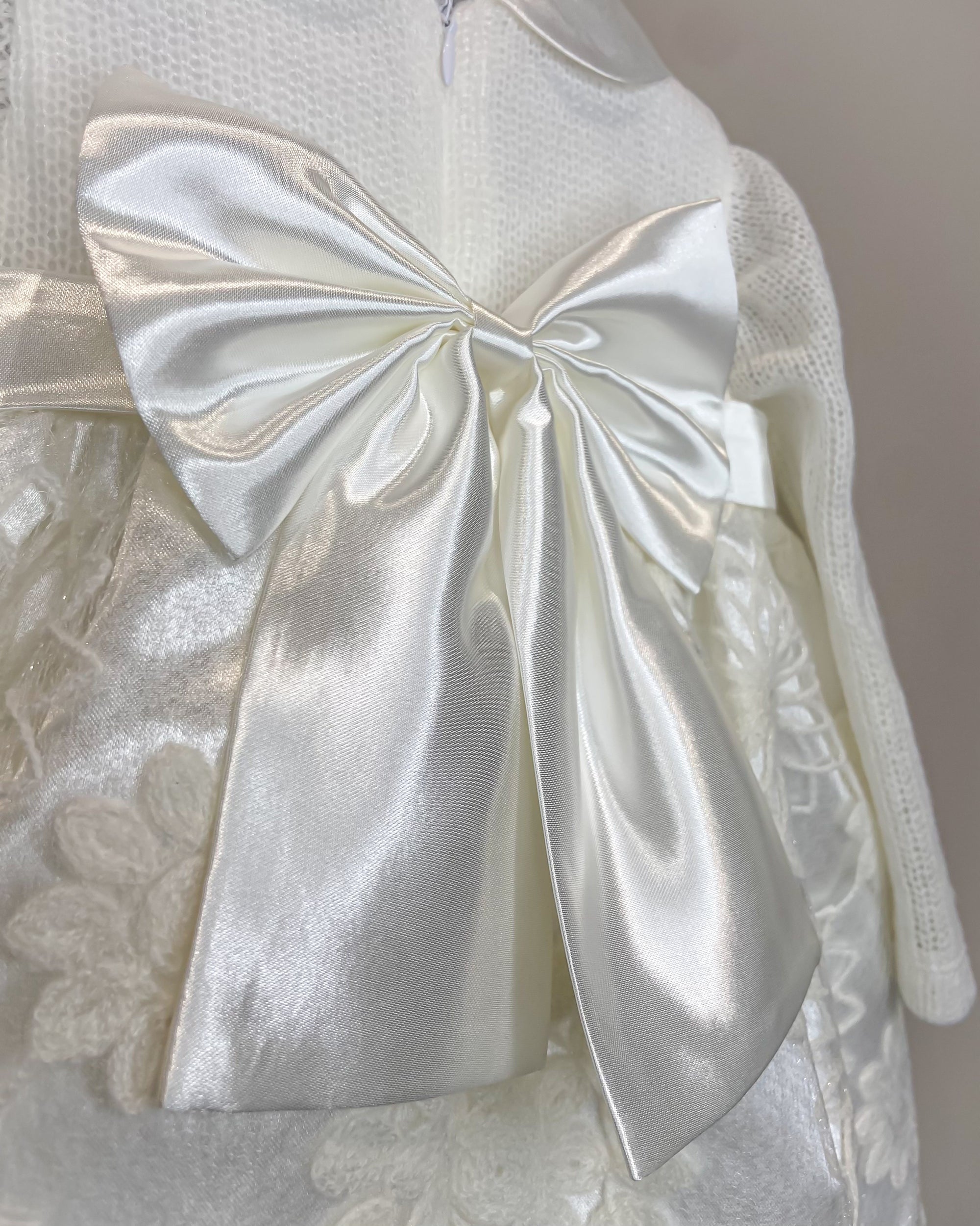 Vestitino Cerimonia in Lana con Fiori Ricamati - La Sartoria dei Piccoli