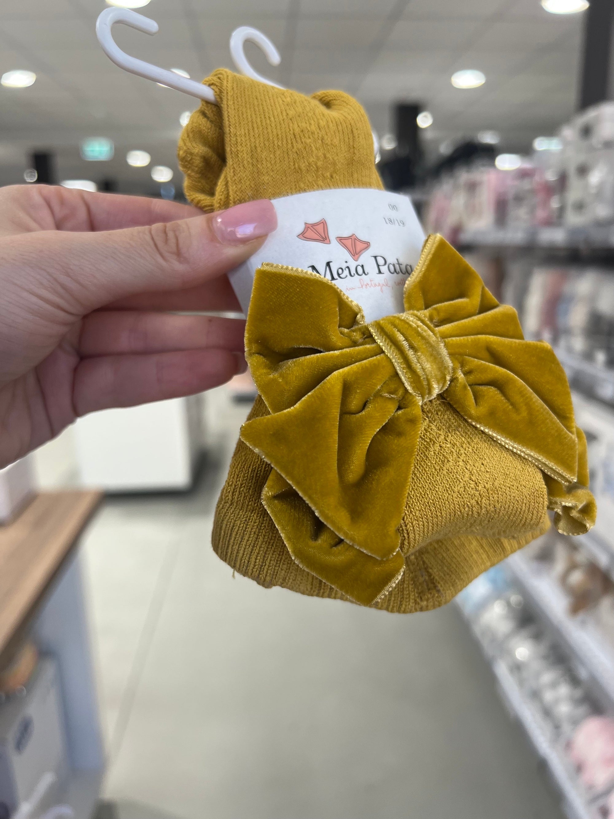 Collant Senape con Fiocco in velluto - MEIA PATA