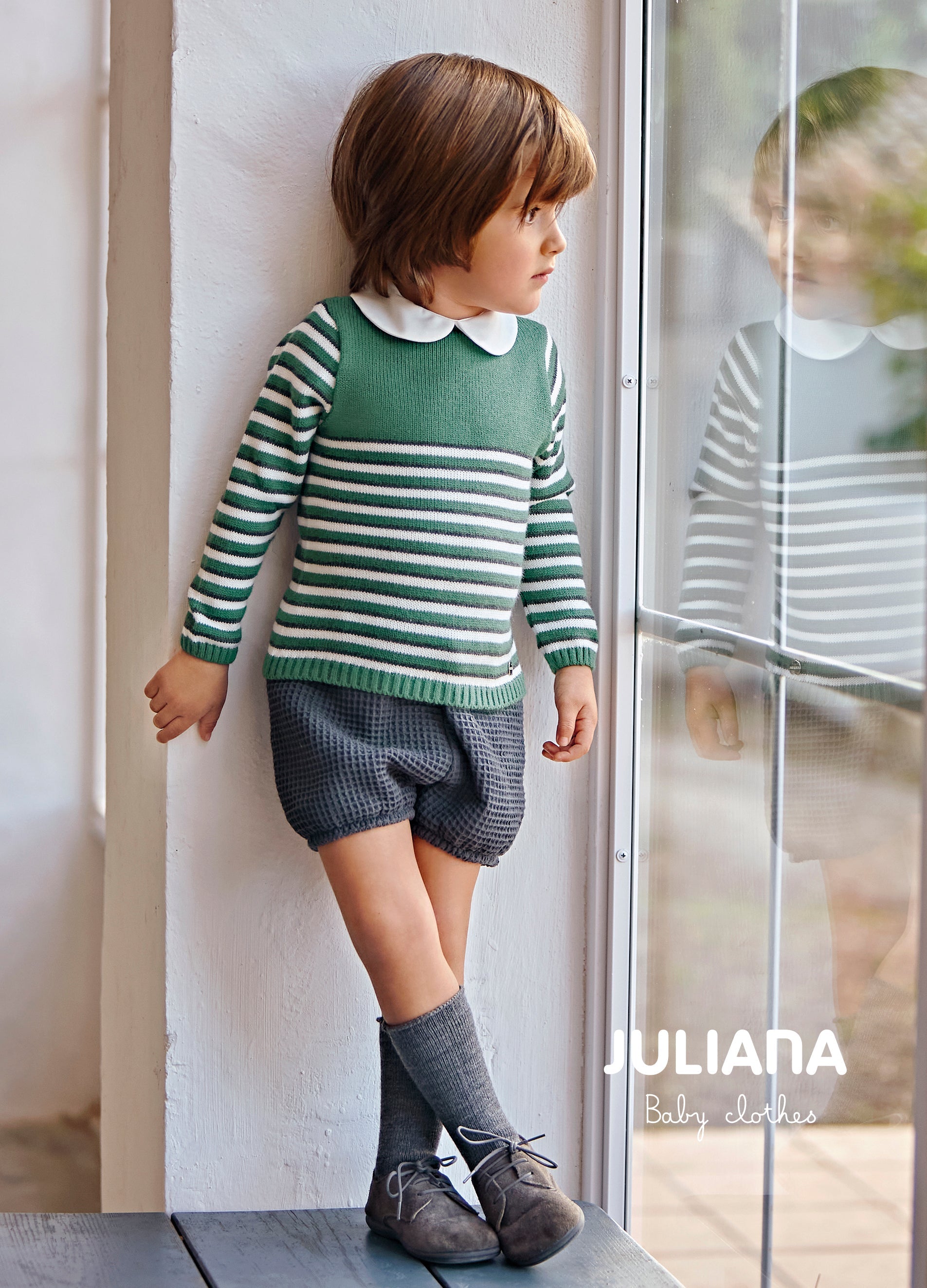 Completino verde con pantaloncino 3 e 12 mesi - JULIANA