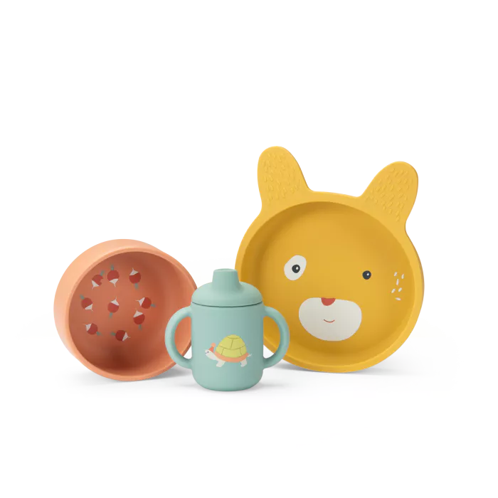 Set di stoviglie in silicone - Moulin Roty