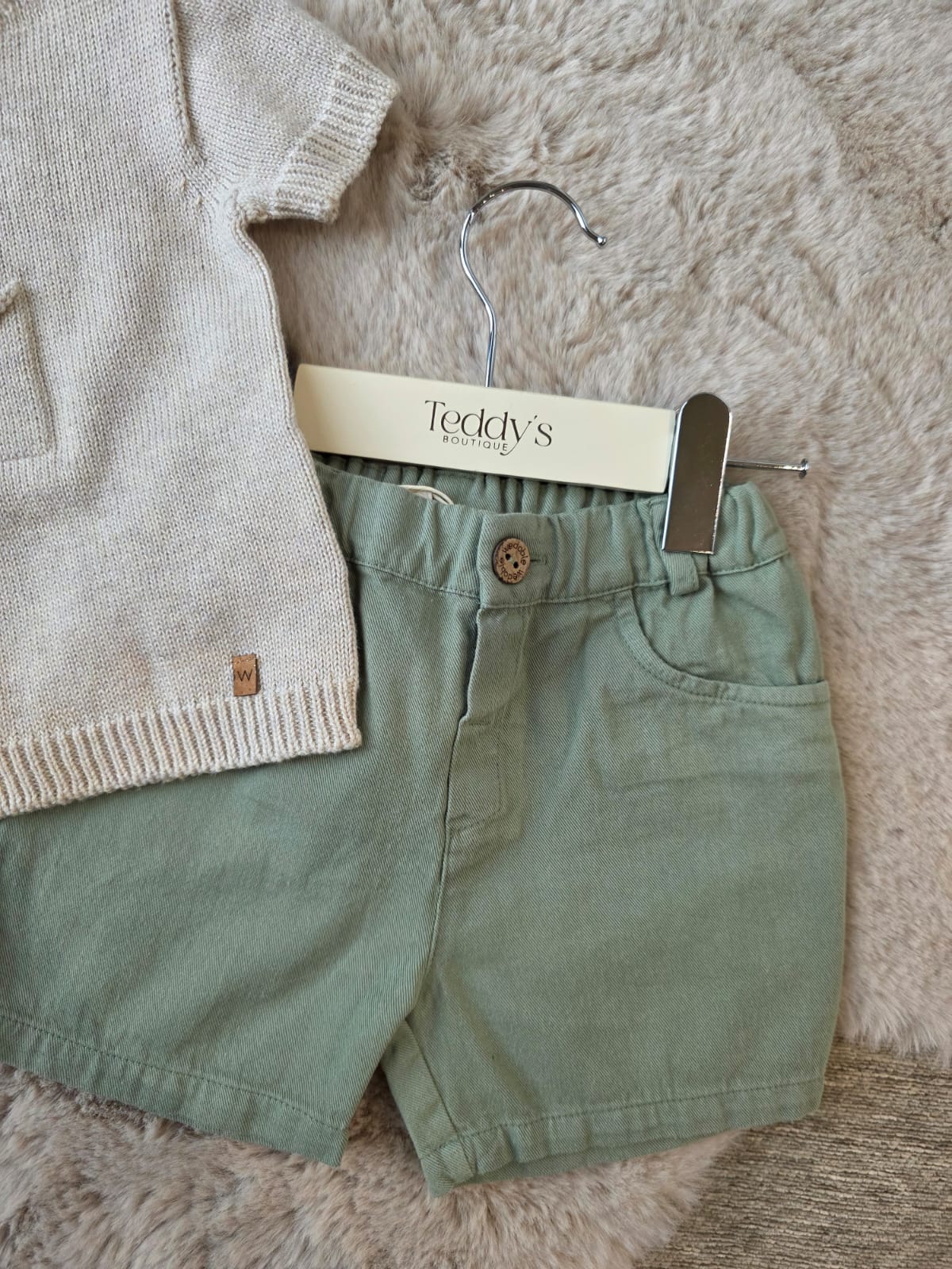 Polo e shorts verde salvia - Wedoble