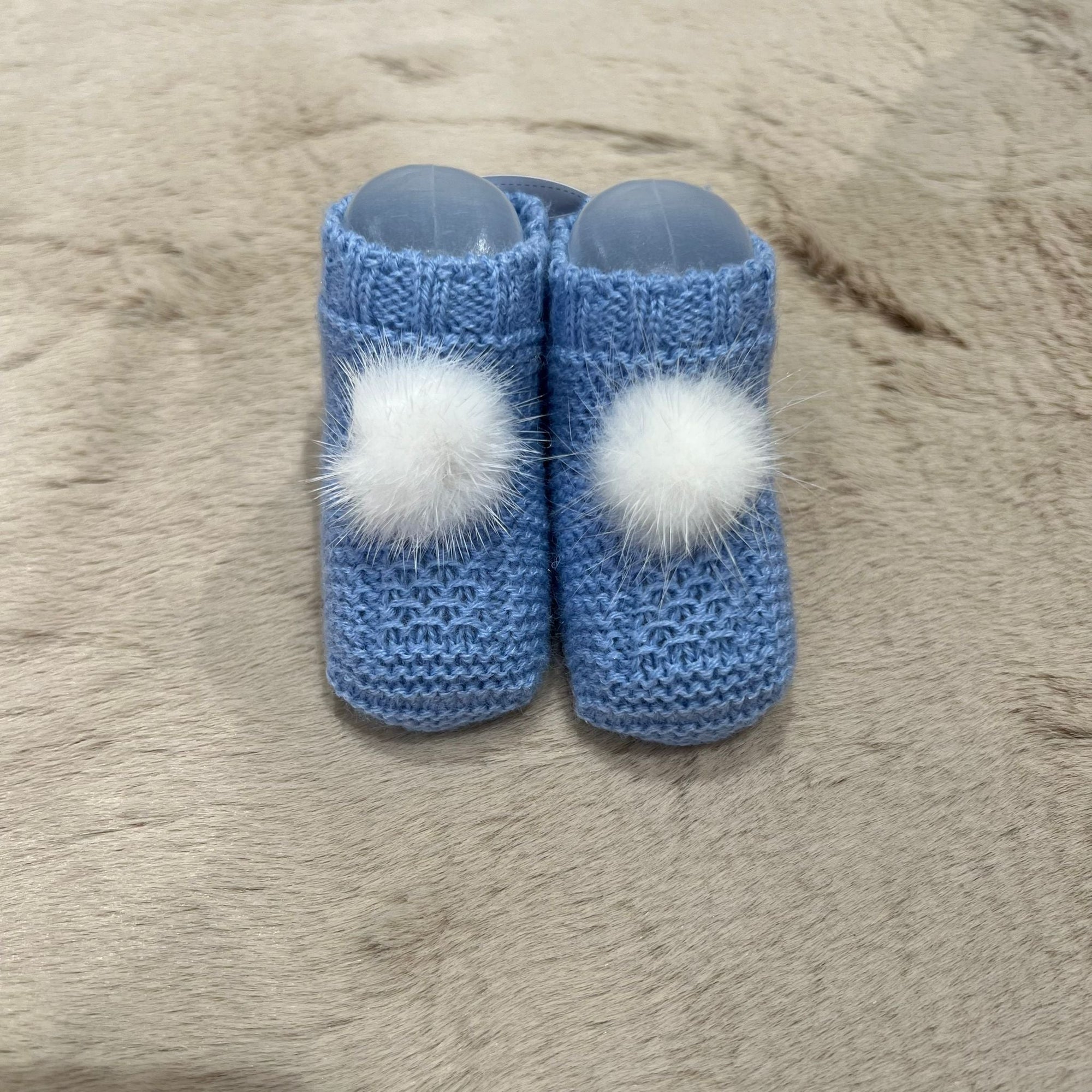 Scarpine nascita con ponpon in varie colorazioni - Juliana