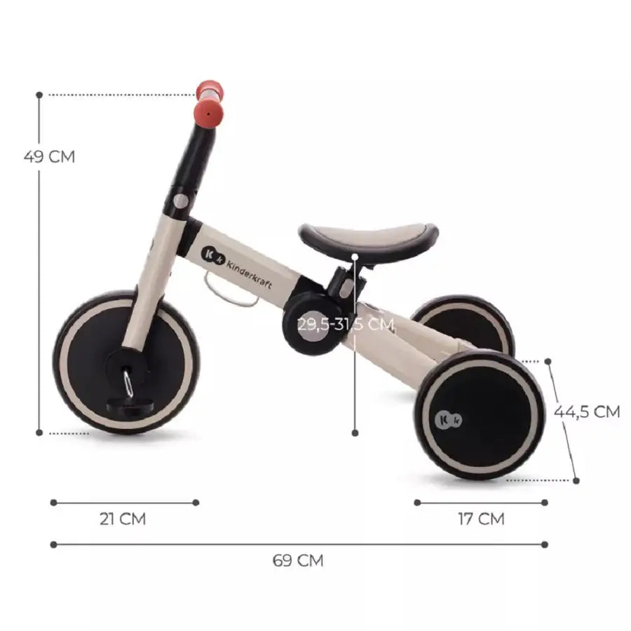 Triciclo Trasformabile 4 trike Silver Grey - Kinderkraft