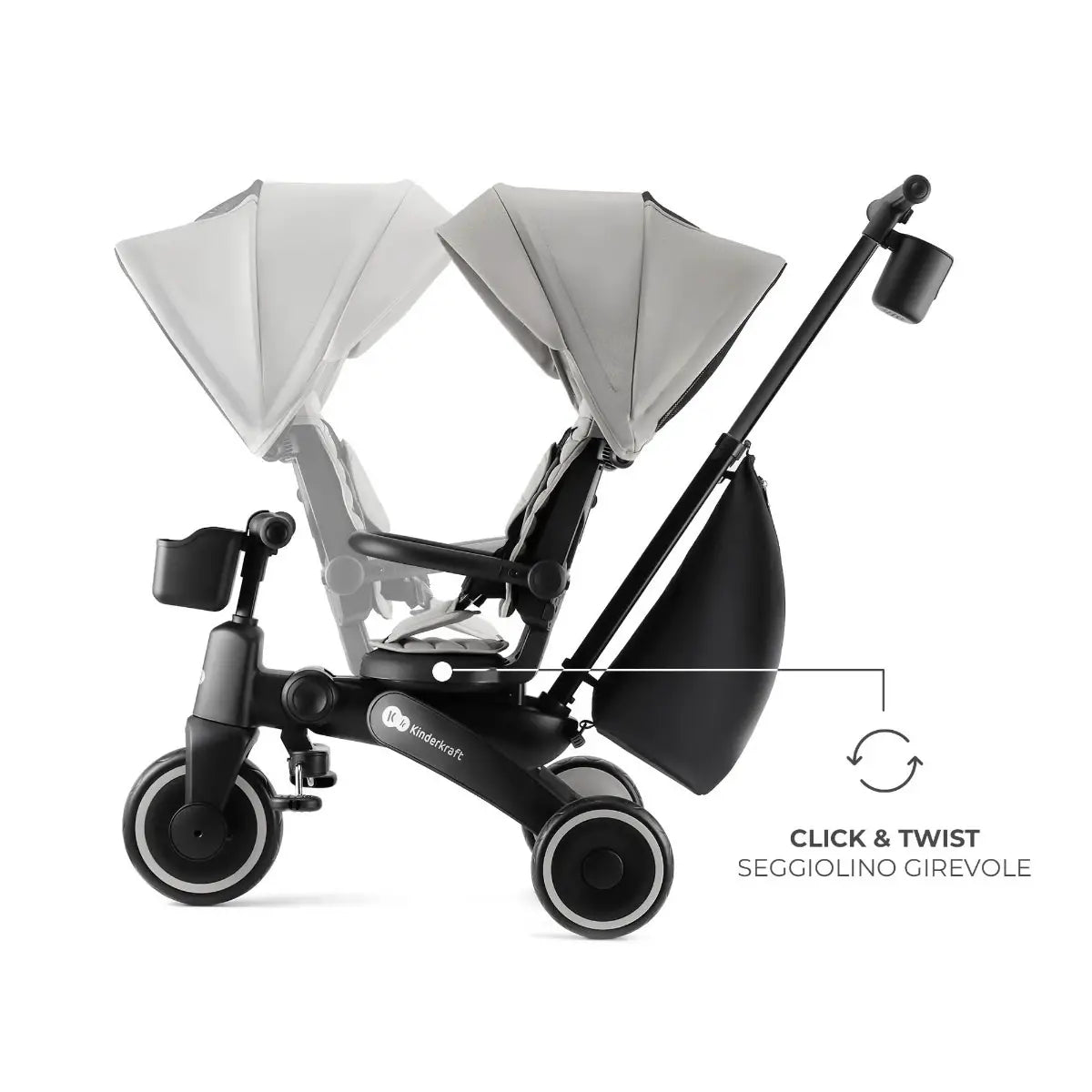 Triciclo Pieghevole JAZZ 2 Rocket Grey - Kinderkraft