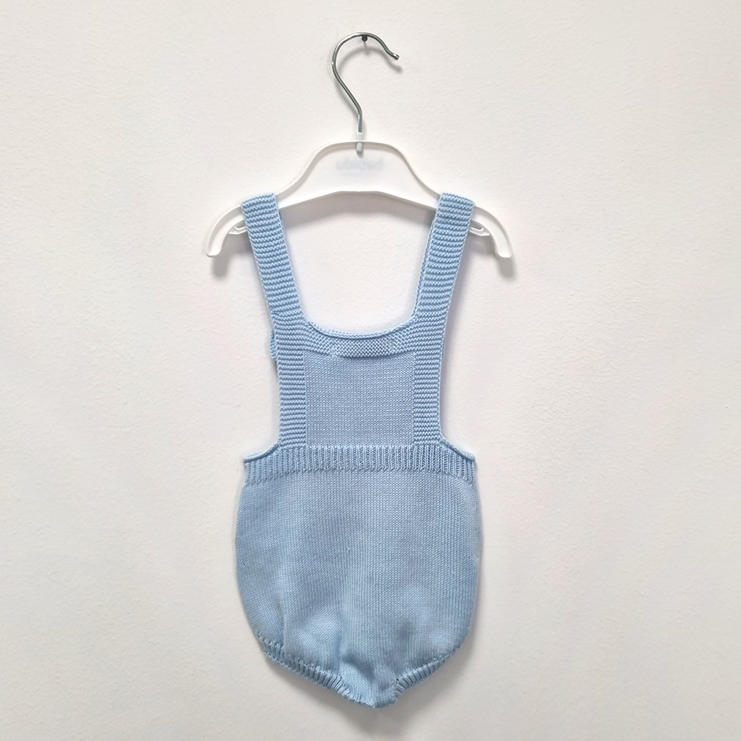 Pagliaccetto bambino in filo azzurro estivo - dalla 6 alla 12 mesi
