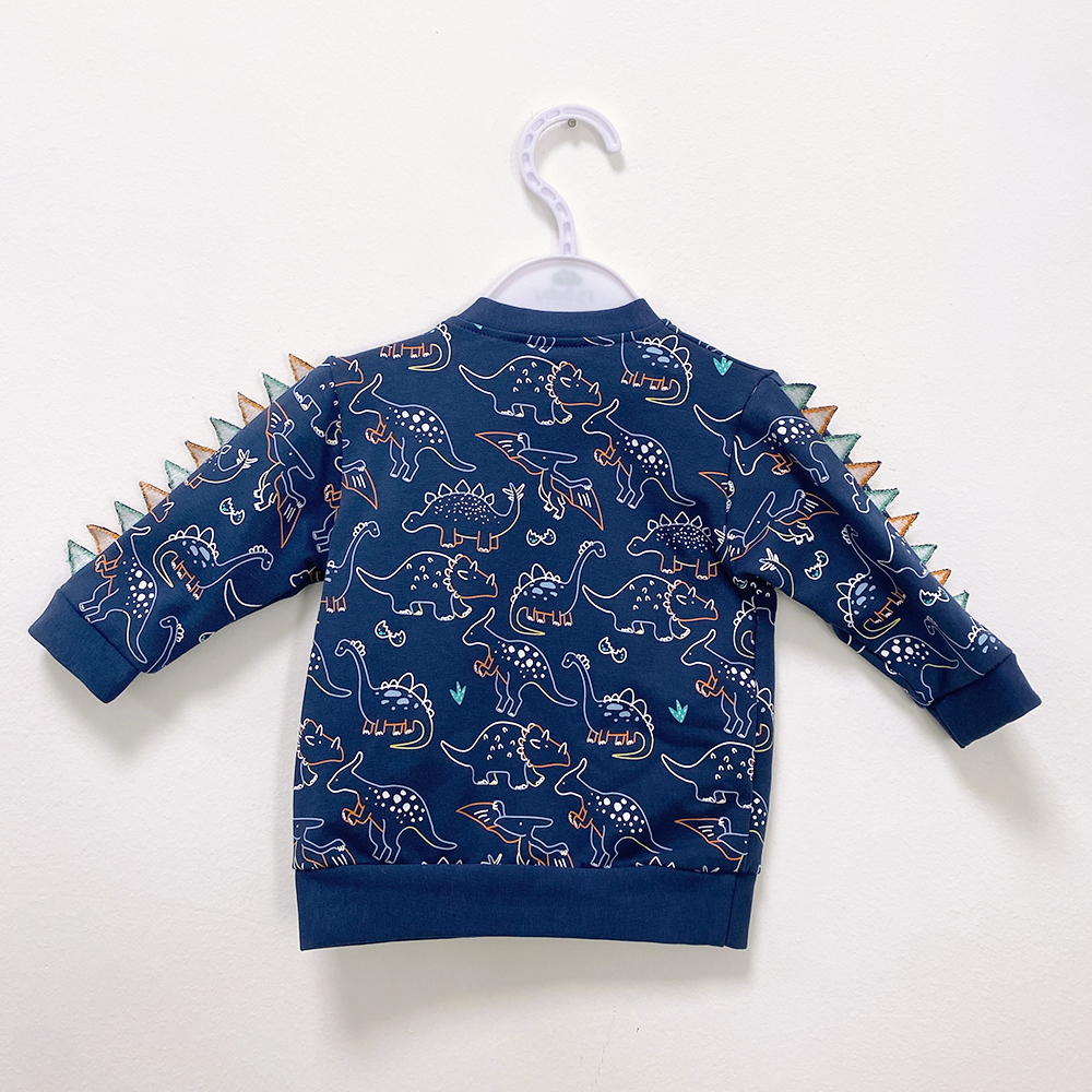 Felpa bambino primavera/estate Blu con Dinosauri - dalla 3 alla 18 mesi