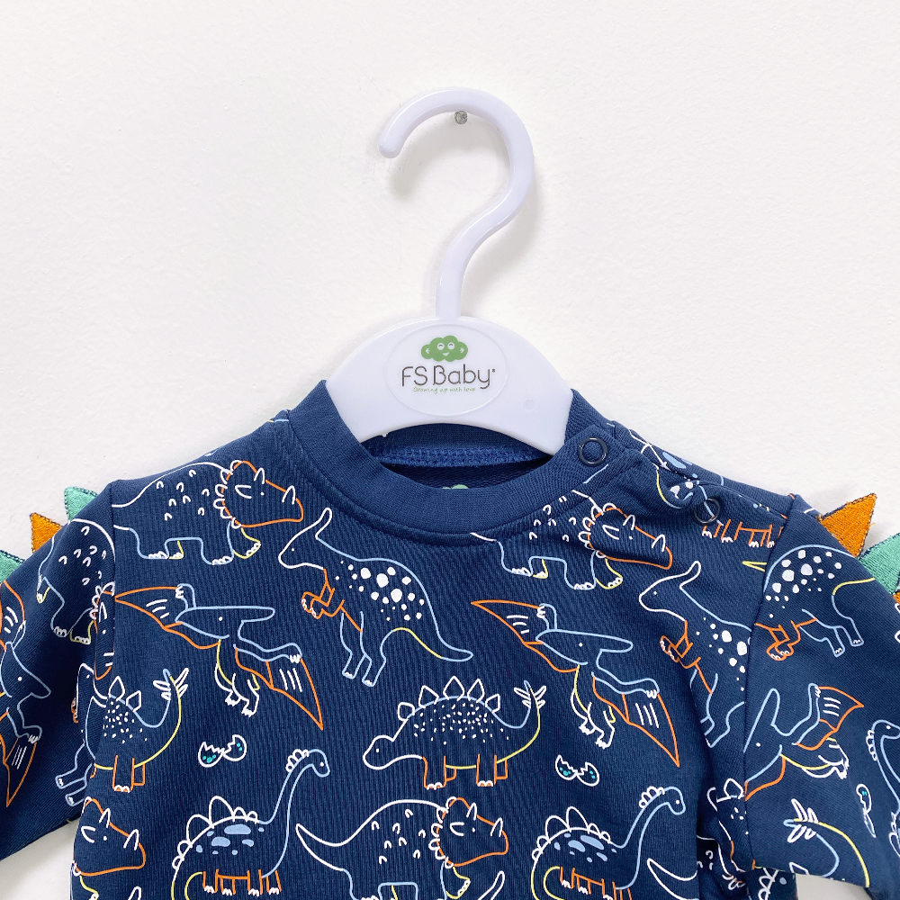 Felpa bambino primavera/estate Blu con Dinosauri - dalla 3 alla 18 mesi