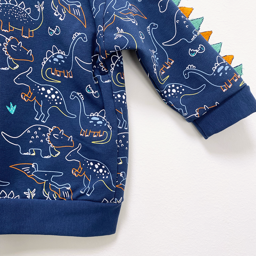 Felpa bambino primavera/estate Blu con Dinosauri - dalla 3 alla 18 mesi