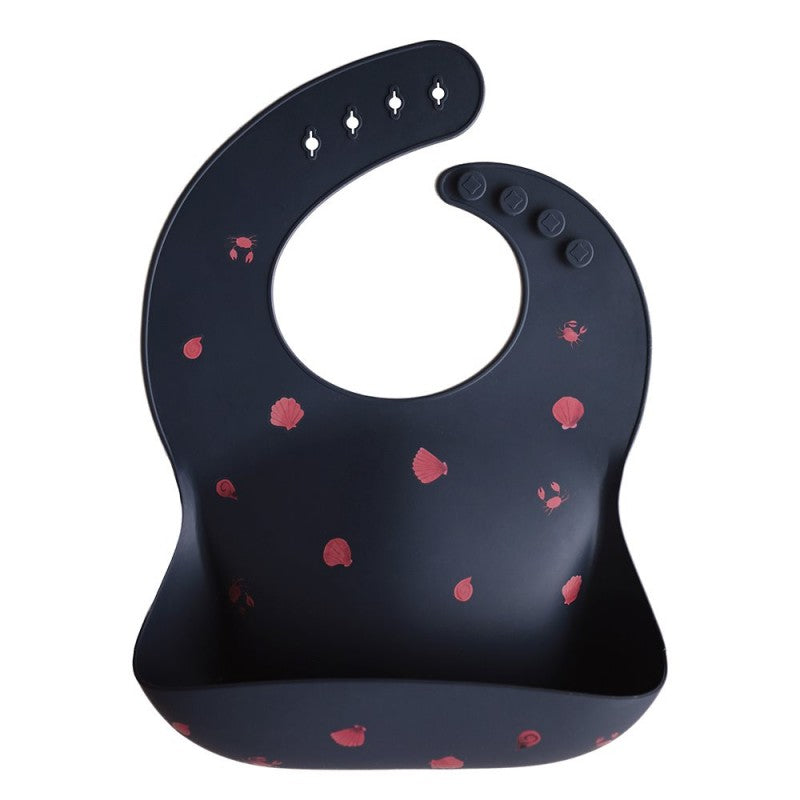 Bavetta in silicone stampato Mushie — Smoke