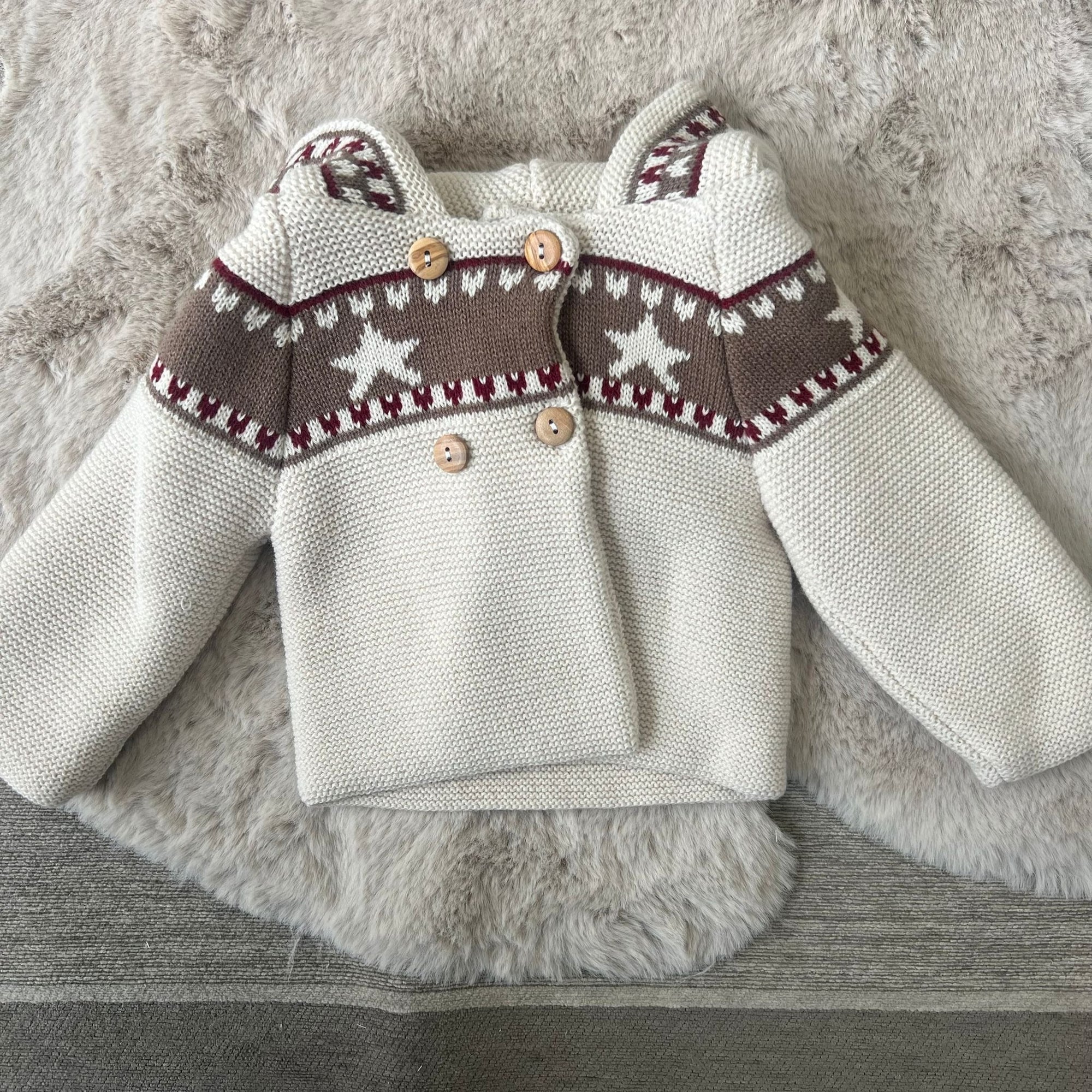 cappottino beige bimbo neonato babidu 1 mese 3 mesi 6 mesi