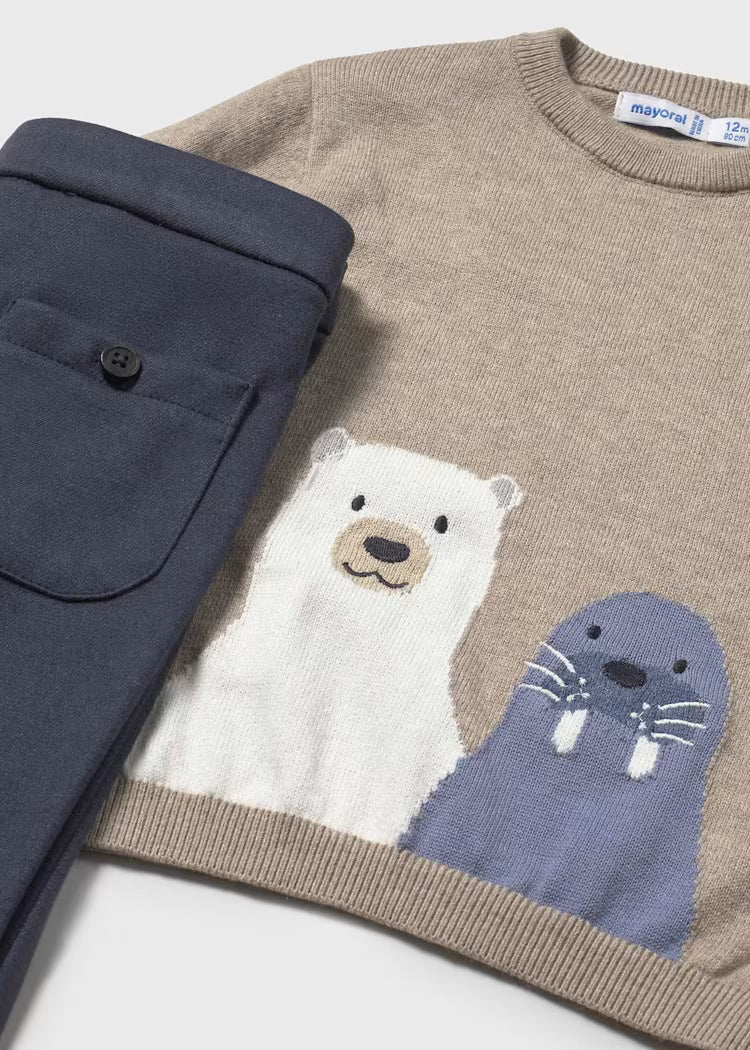 Completo pantalone e maglioncino con animali - Mayoral