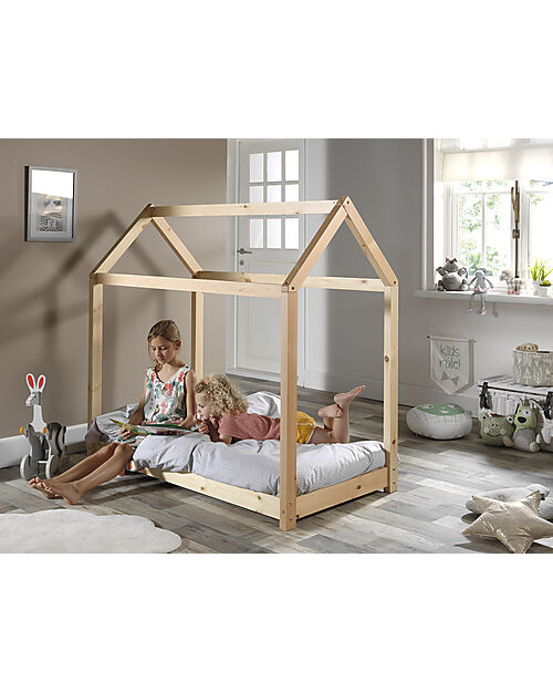 Letto Cabane - 70 x 140 cm - Legno di Pino Massiccio - con Doghe Incluse