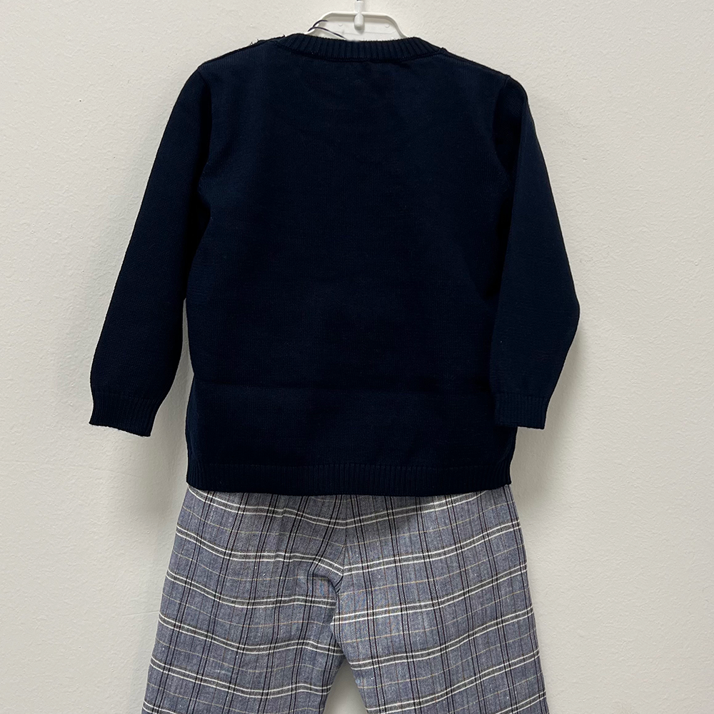 Abitino bambino Blu e scozzese estivo Jo Milano 2 pezzi - dalla 12 alla 24 Mesi