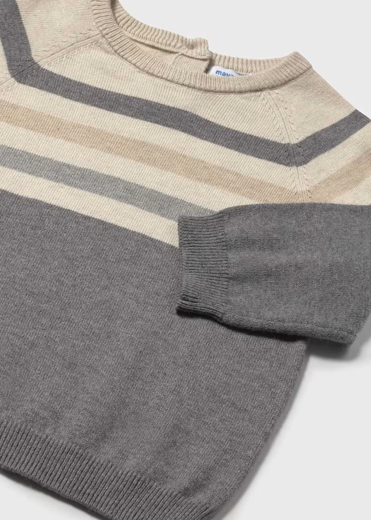 Maglione a righe grigio neonato - Mayoral