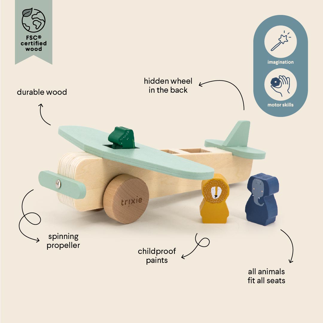 Aeroplano di legno a forma di animale - Trixie