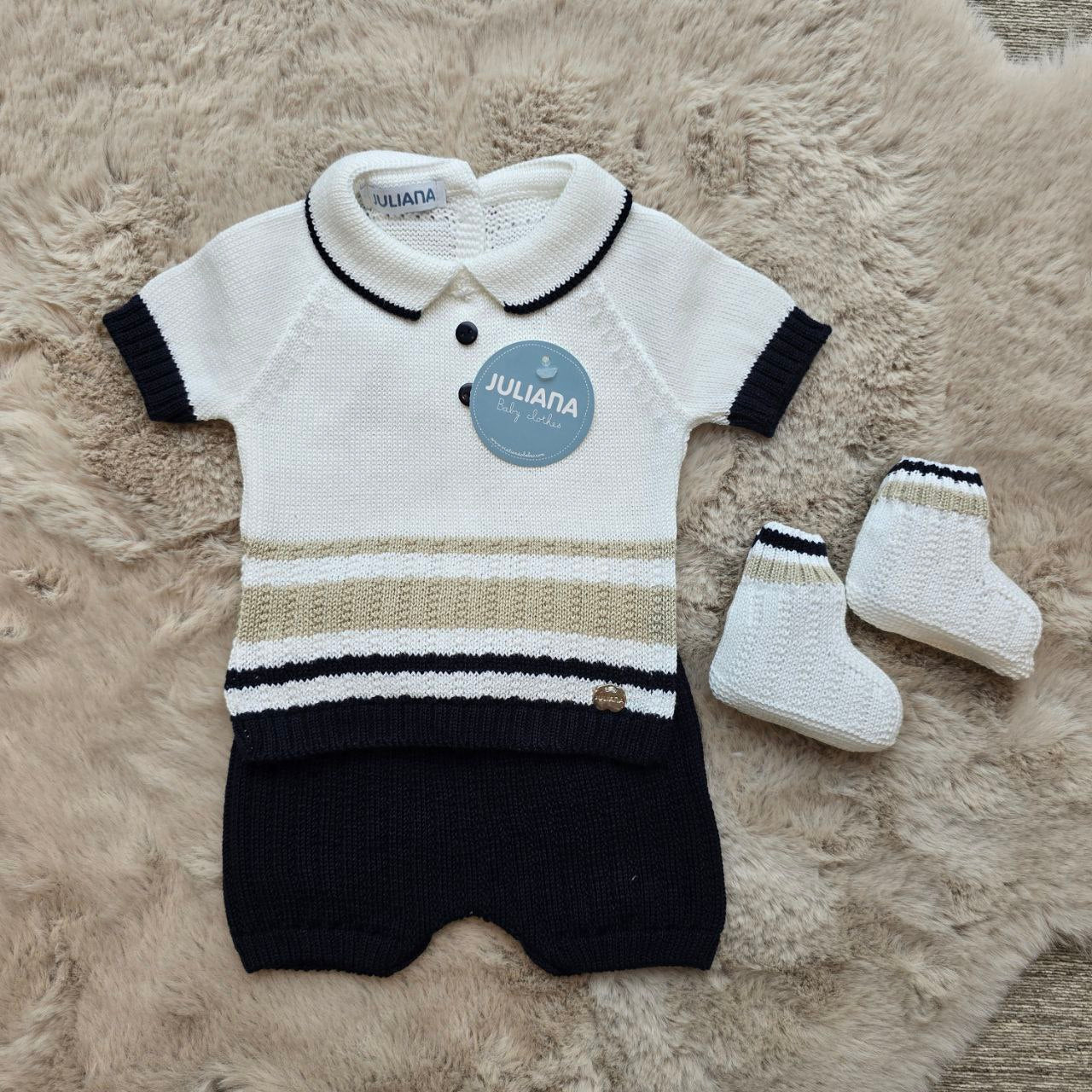 Completo 2 pezzi con scarpette a righe - Juliana