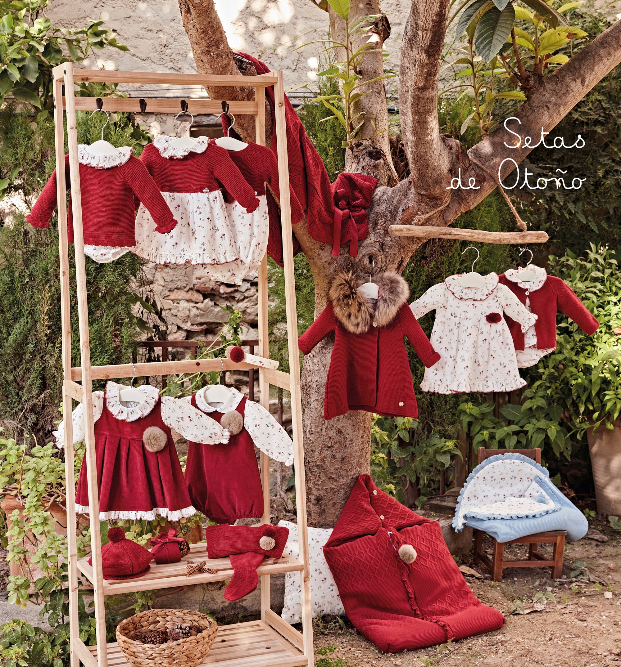Abito bordeaux con fiori bimba 12 e 18 mesi - JULIANA