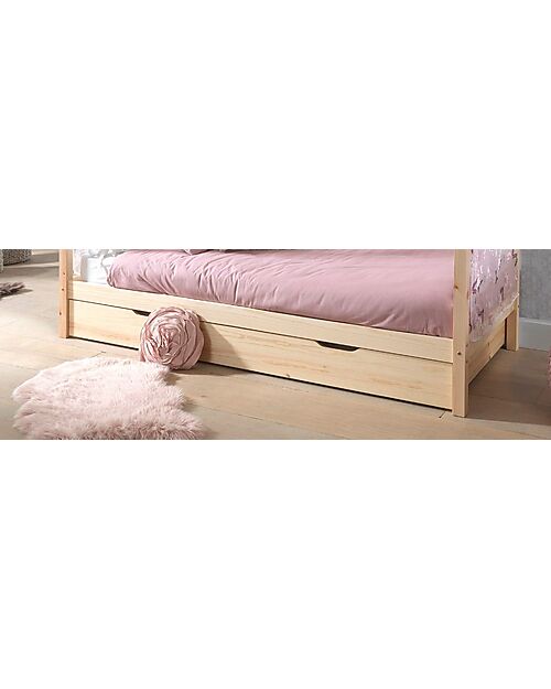 Letto Dallas - Bianco - 90 x 200 cm - Sponde su 3 Lati - con Doghe Incluse