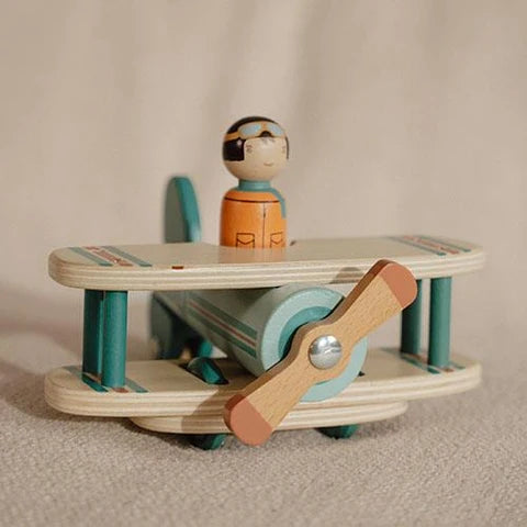 Aerei con personaggio in legno - Little Dutch