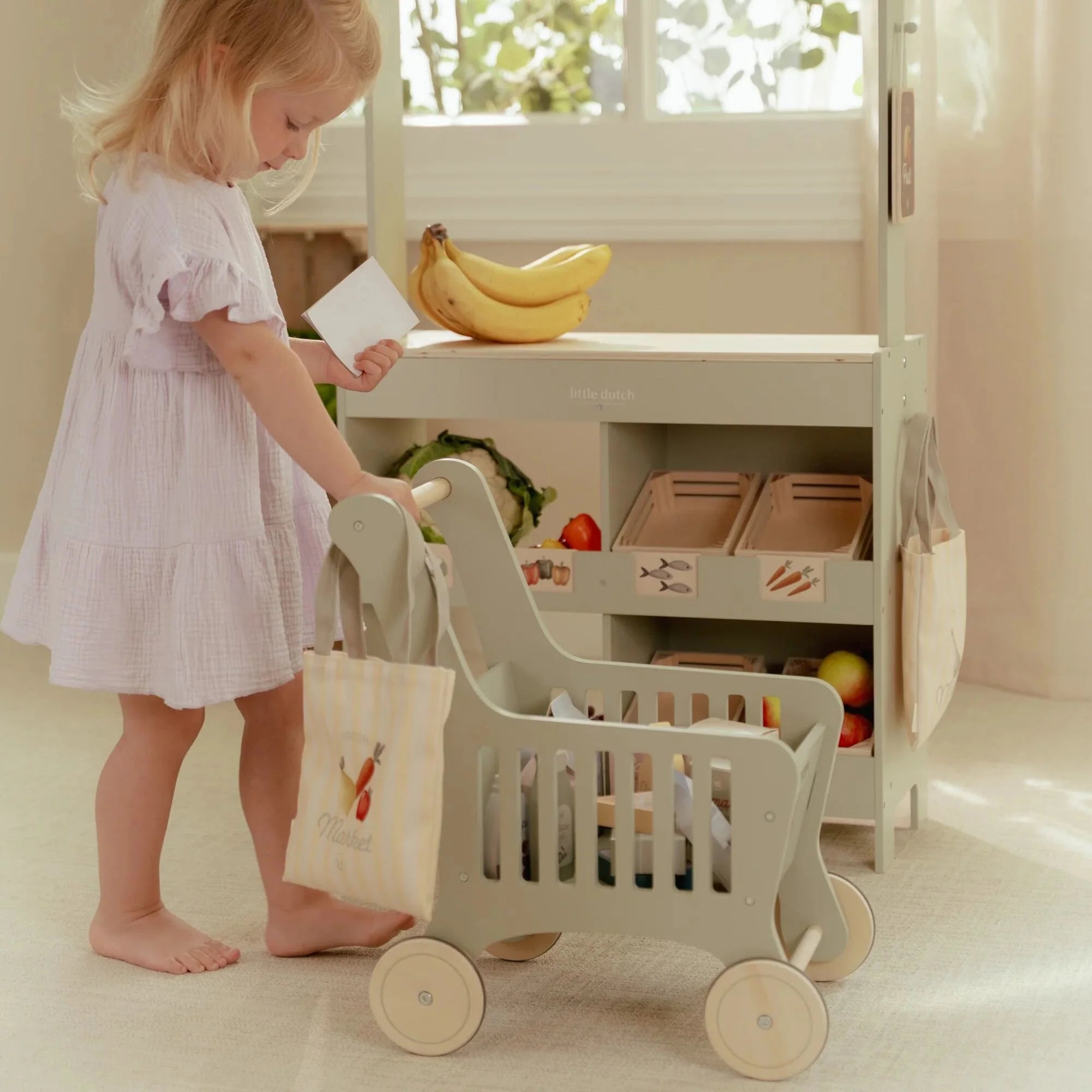 Carrello della spesa in legno - Little Dutch