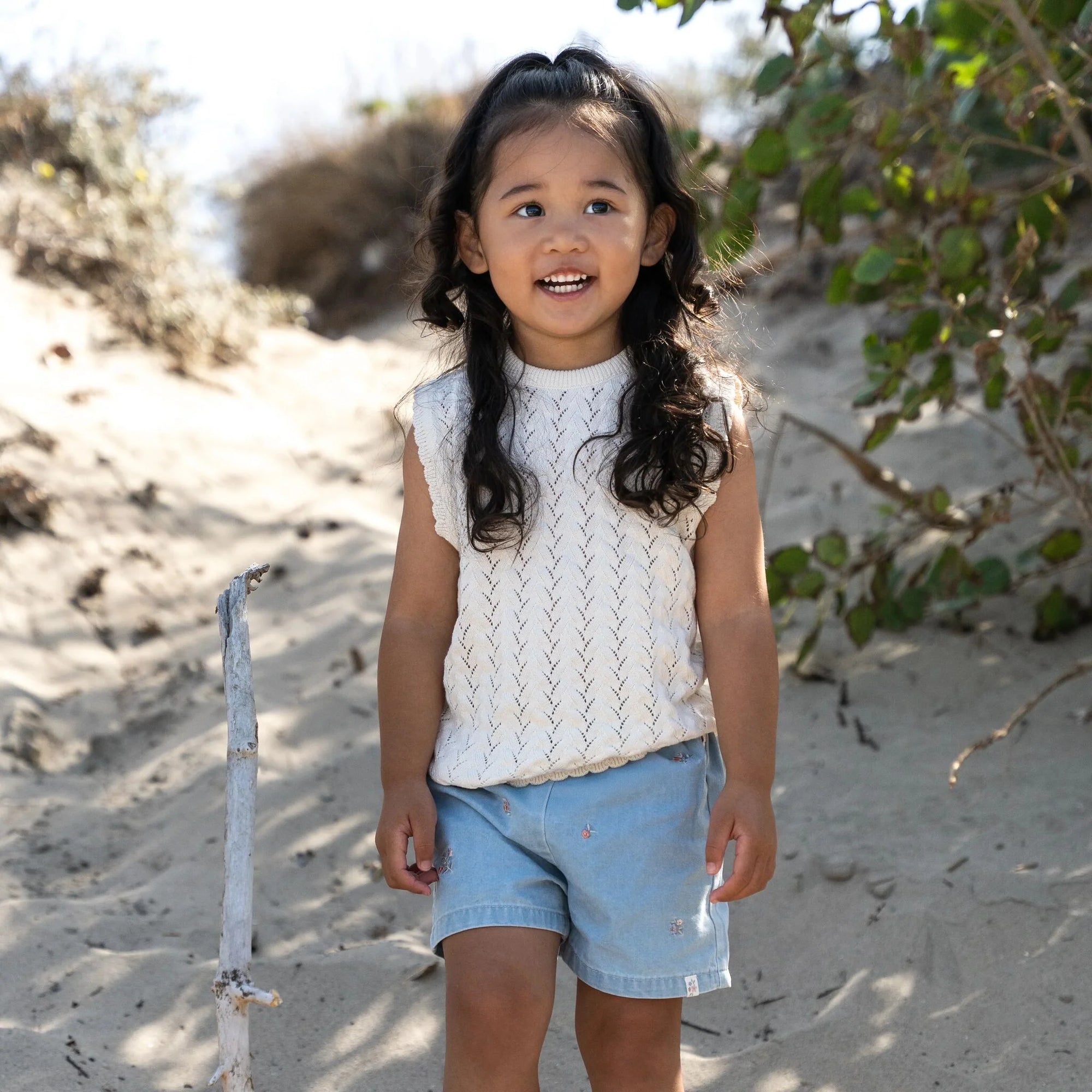 Canottiera in maglia Creme - Little Dutch