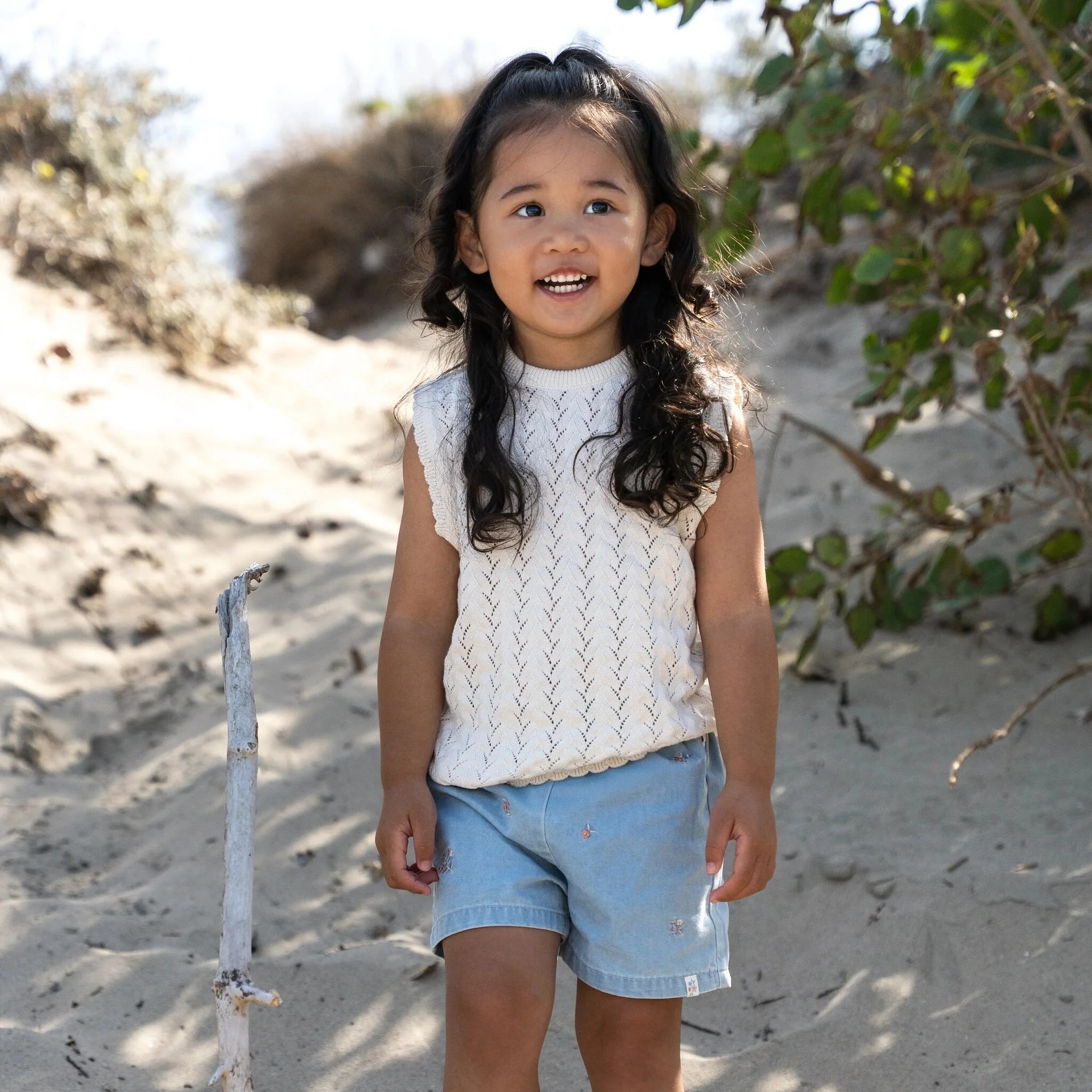Canottiera in maglia Creme - Little Dutch