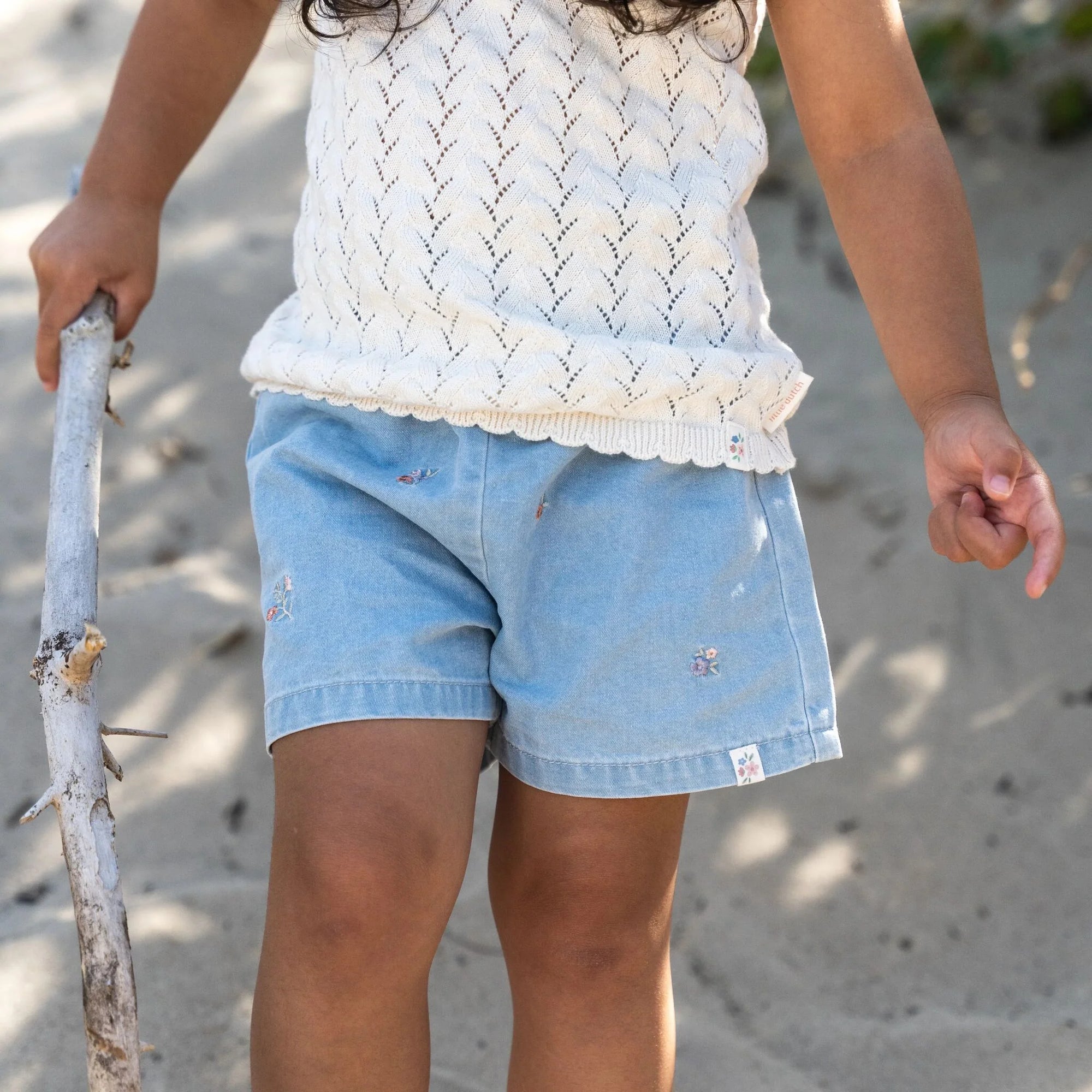 Shorts Denim con ricamo - Little Dutch