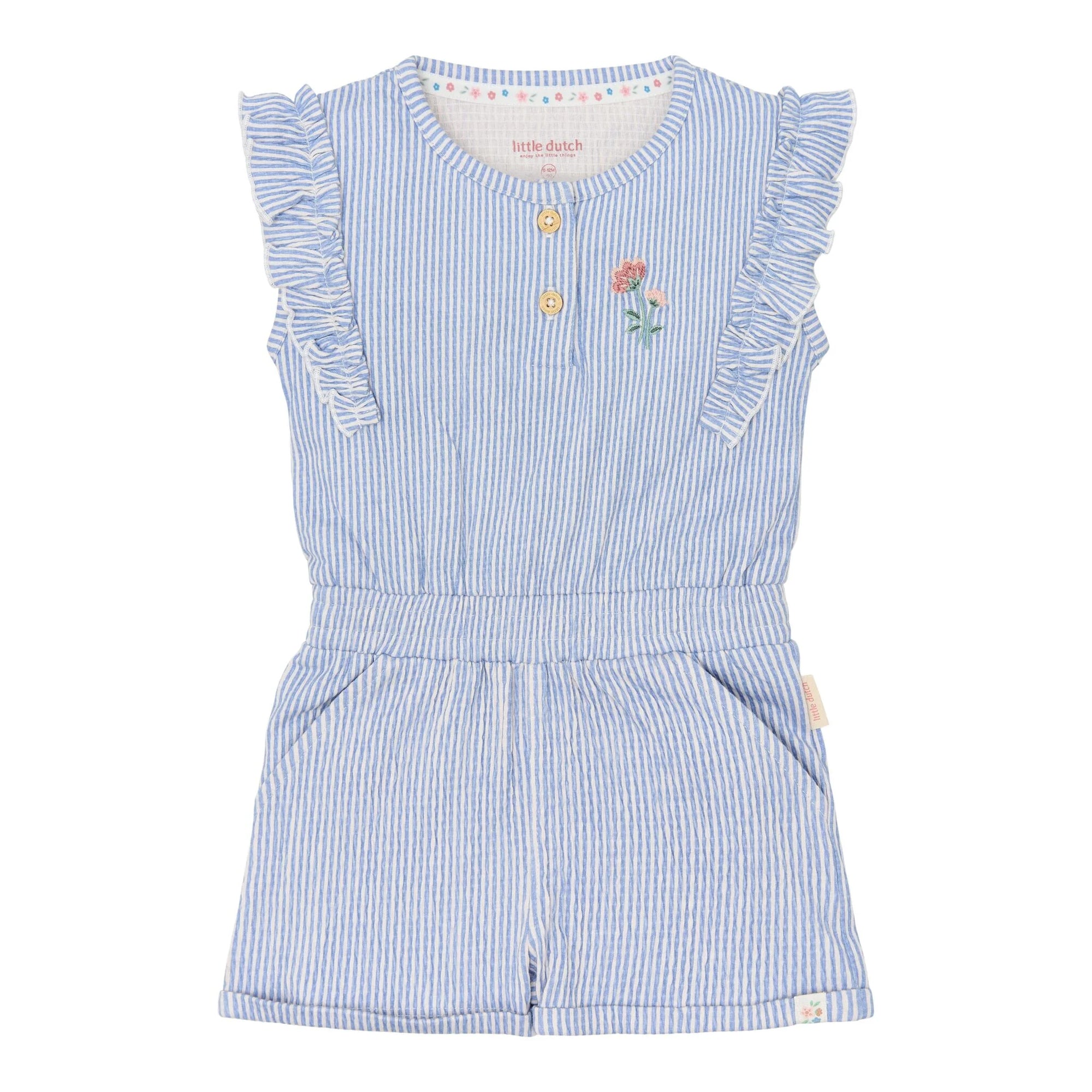 Salopette Denim Blue Stripe - Little Dutch