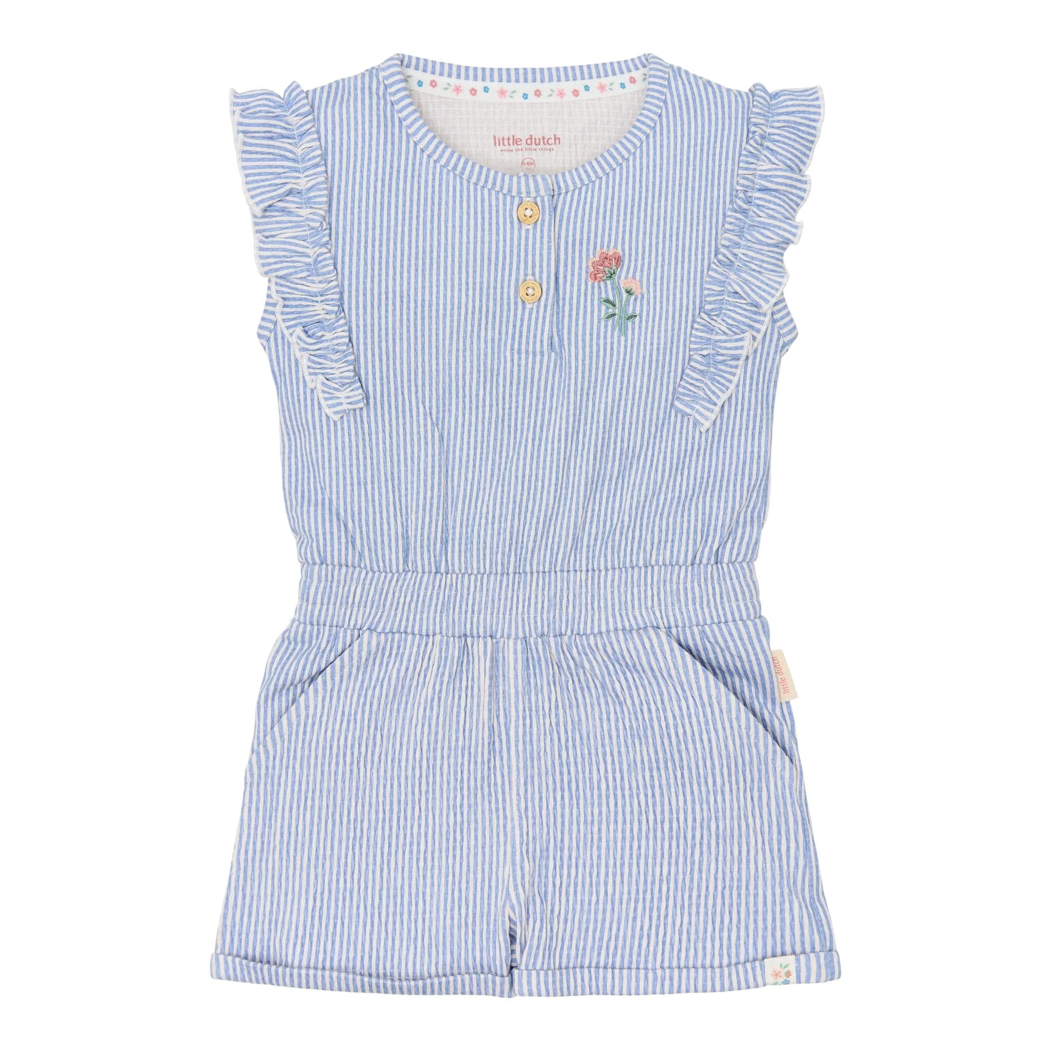 Salopette Denim Blue Stripe - Little Dutch