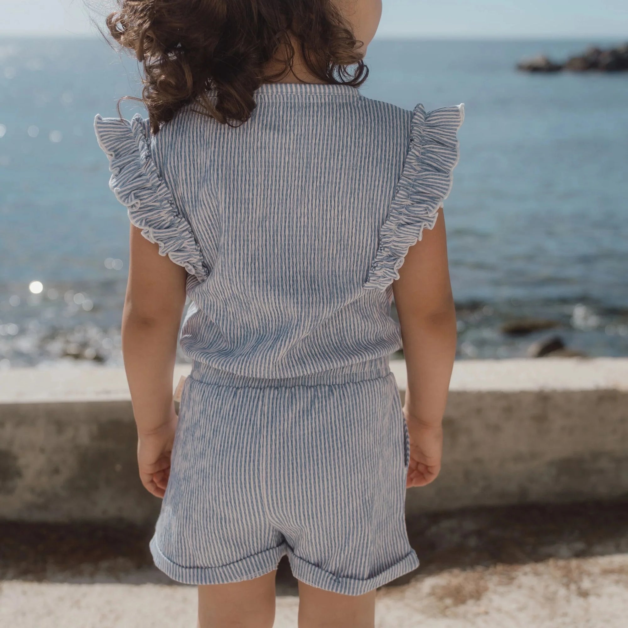Salopette Denim Blue Stripe - Little Dutch